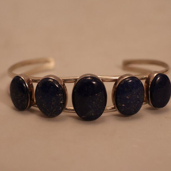 Stunning Lapis and Sterling Silver Cuff Bracelet – New! - Picture 7 of 8
